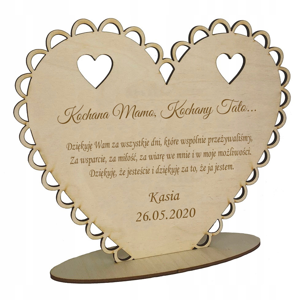 

Serce koronka na podstawce Dzień Matki Dzień Ojca