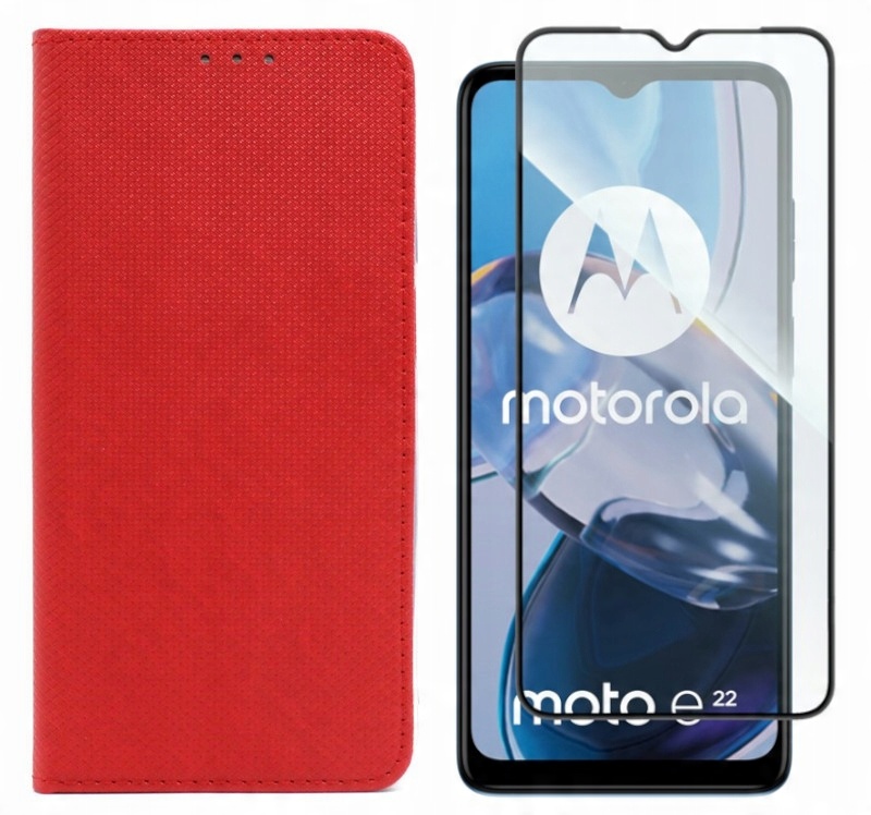 

Etui do Motorola Moto E22/E22i Magnet cze+SZKŁO 5D