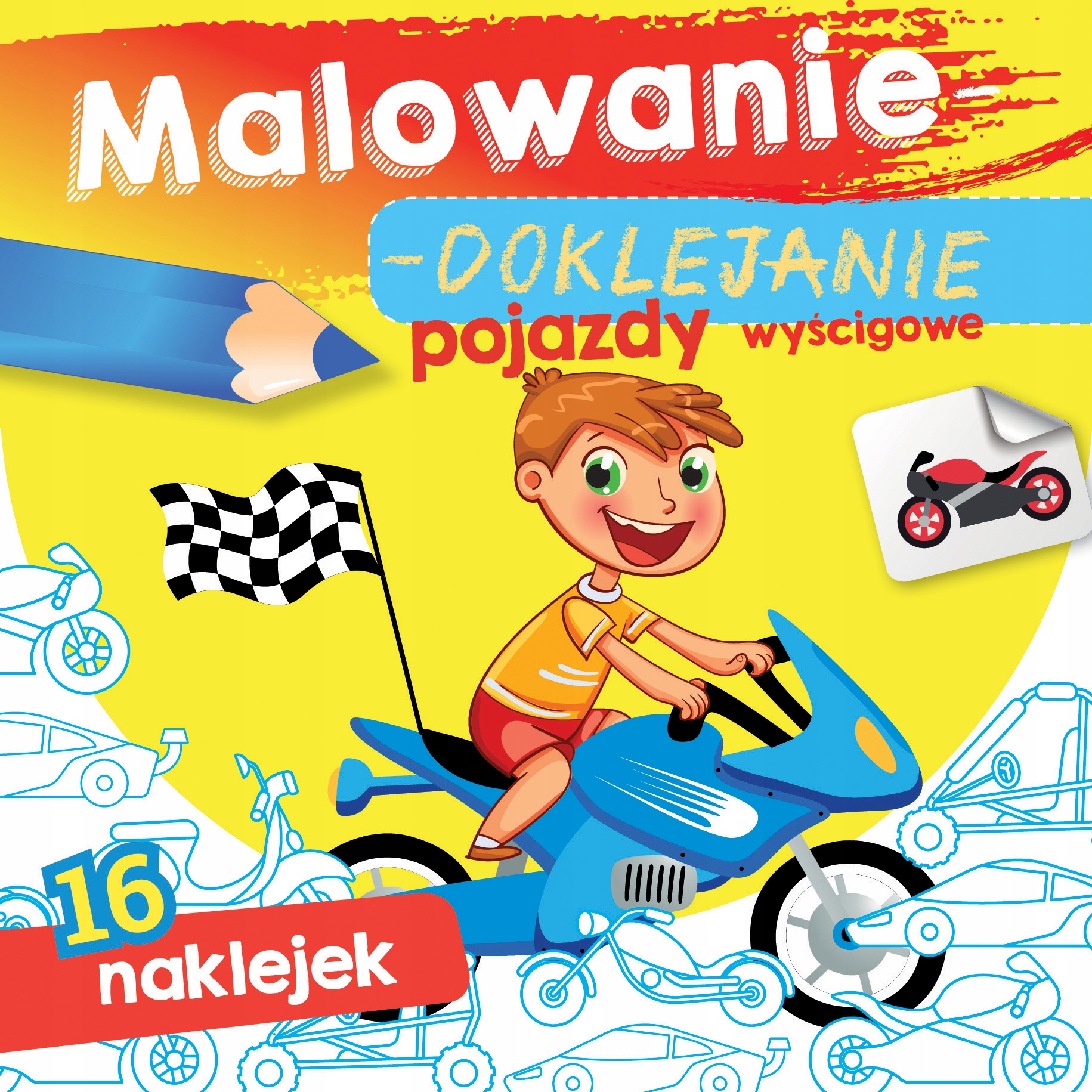 

Malowanie doklejanie Pojazdy Wyścigowe Kolorowanka