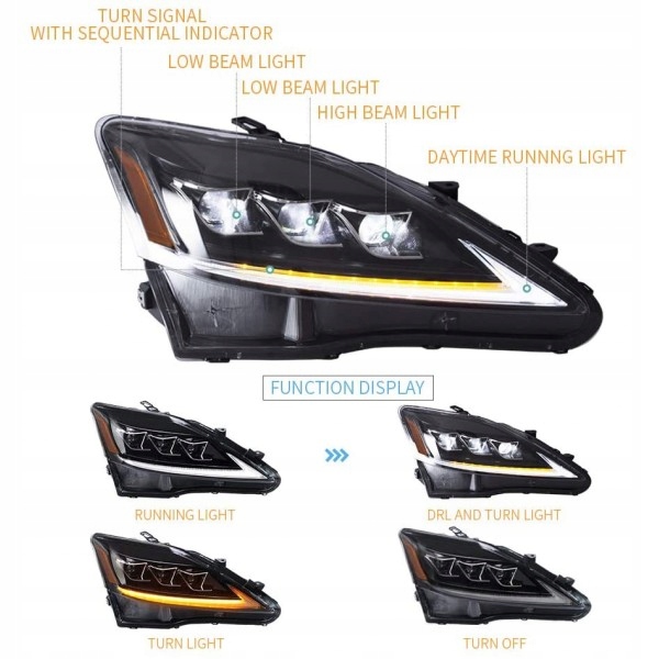 VLAND LED DRL do IS250 IS350 IS220D ISF 2006-2012 Producent części Inny