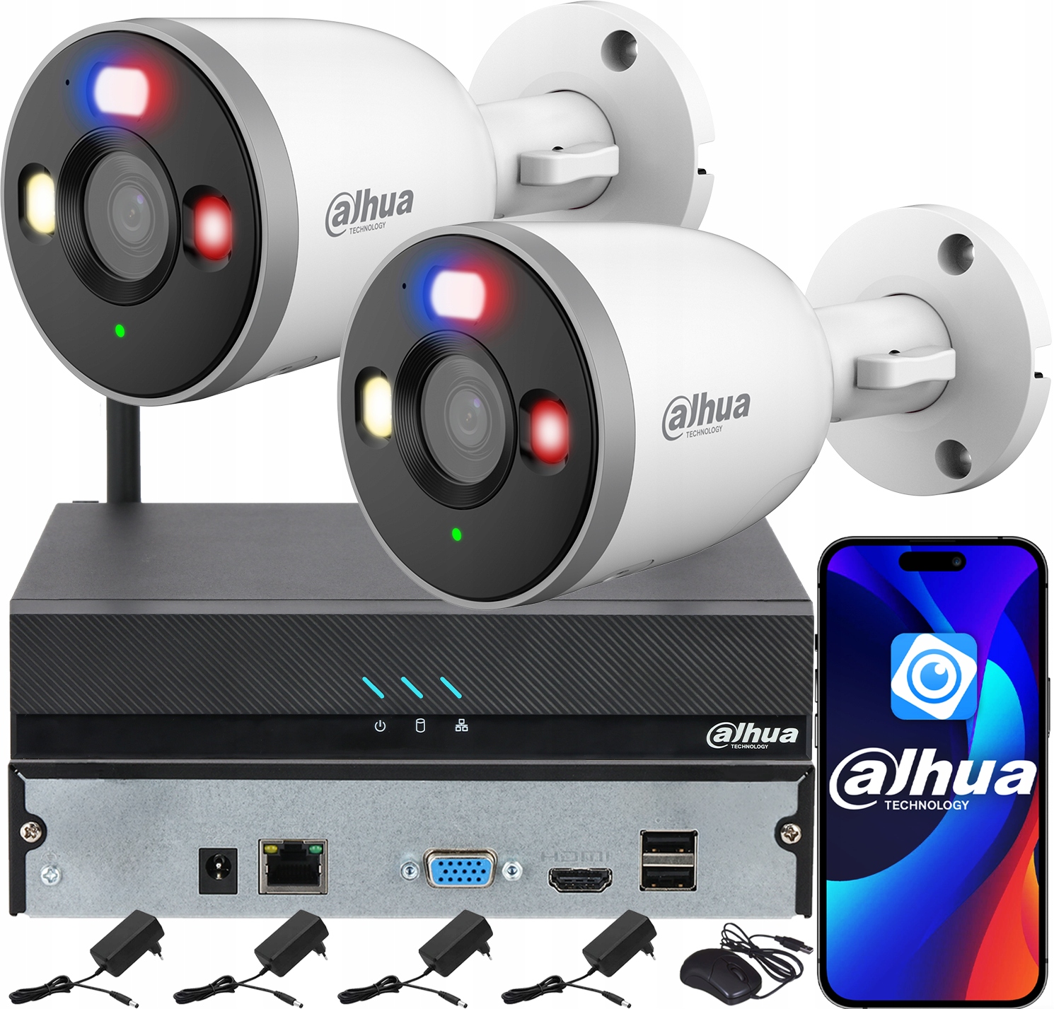 Monitorovací sada Dahua pro 2 kamery 5MPx F5D-PV Smart Dual Light Audio