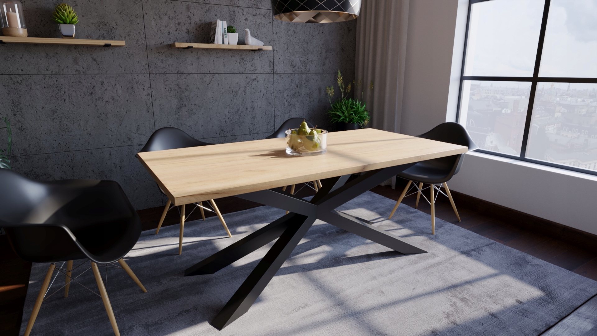 Noga metalowa do stołu PAJĄK rozmiar: M LOFT 120 CM Premium Kształt inny