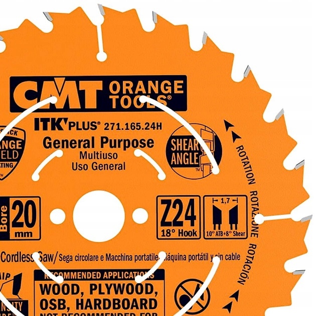 CMT P10060L Sägeblatt Für Spanplatten & Melamin - 25,4 Cm (60 Zähne) Mit Orange Shield Anti-Haft-Beschichtung