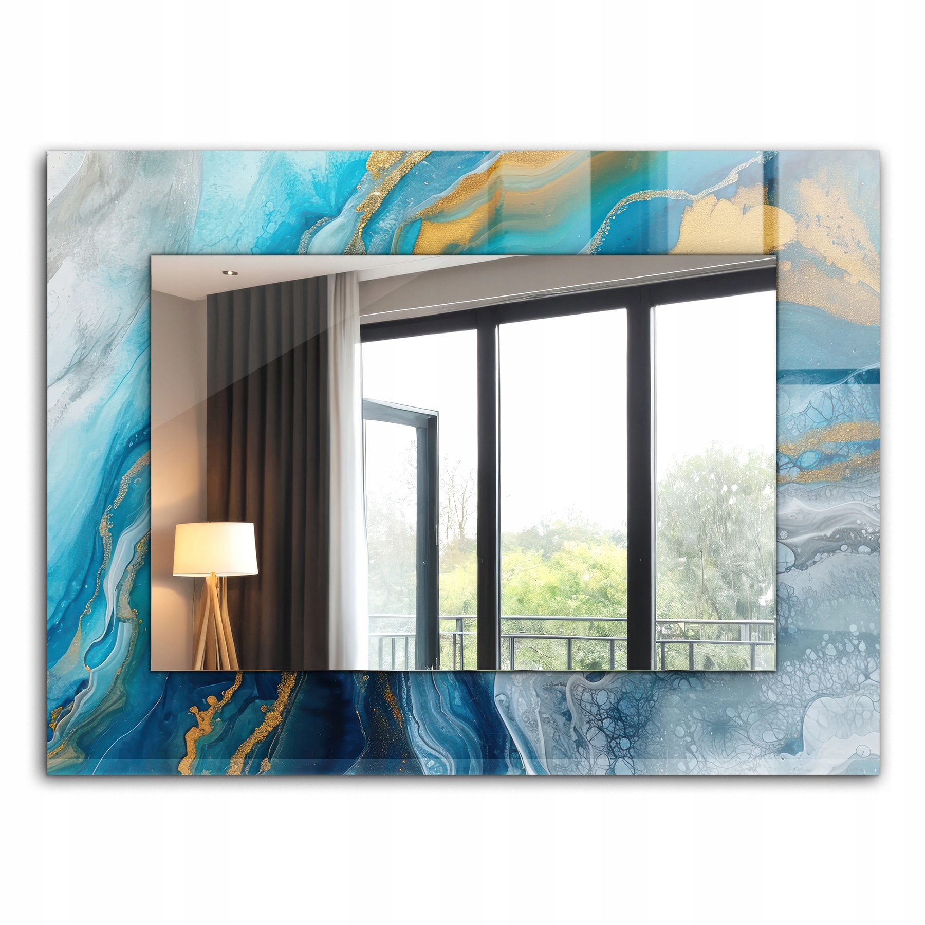 Ozdobné zrkadlo do domu pracovného bytu 80x60 cm Abstraktný Mramor Živica