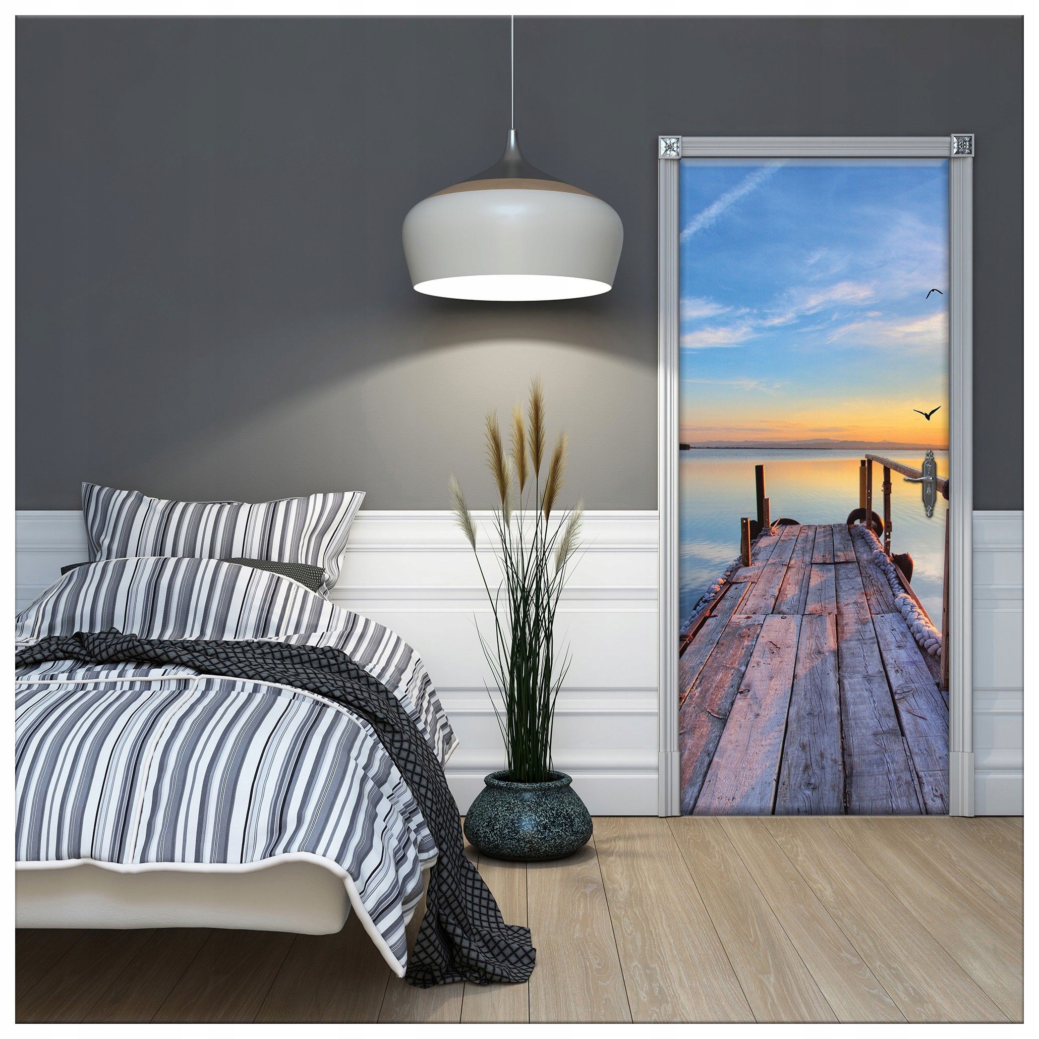 Fototapeta flizelina Jezero Západ slunce Klid Ticho Ptáci 91x211 lepidlo