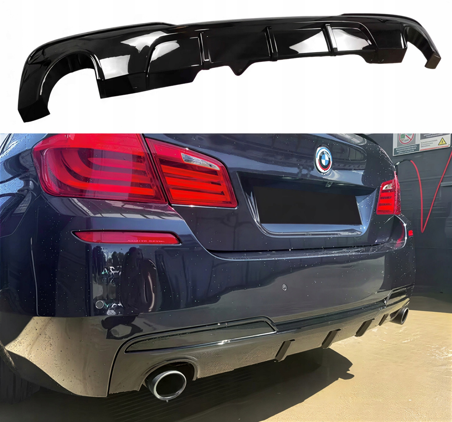 Bmw F10 F11 535 Look M Sport Difuzér Nárazníku M Performance Zadní Černý