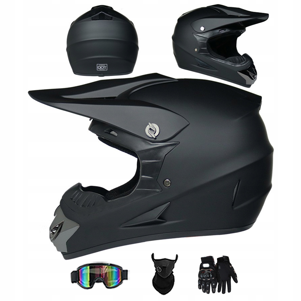 Motocyklová Přilba Lehká Enduro Quada Brýle Rukavice Maska XL