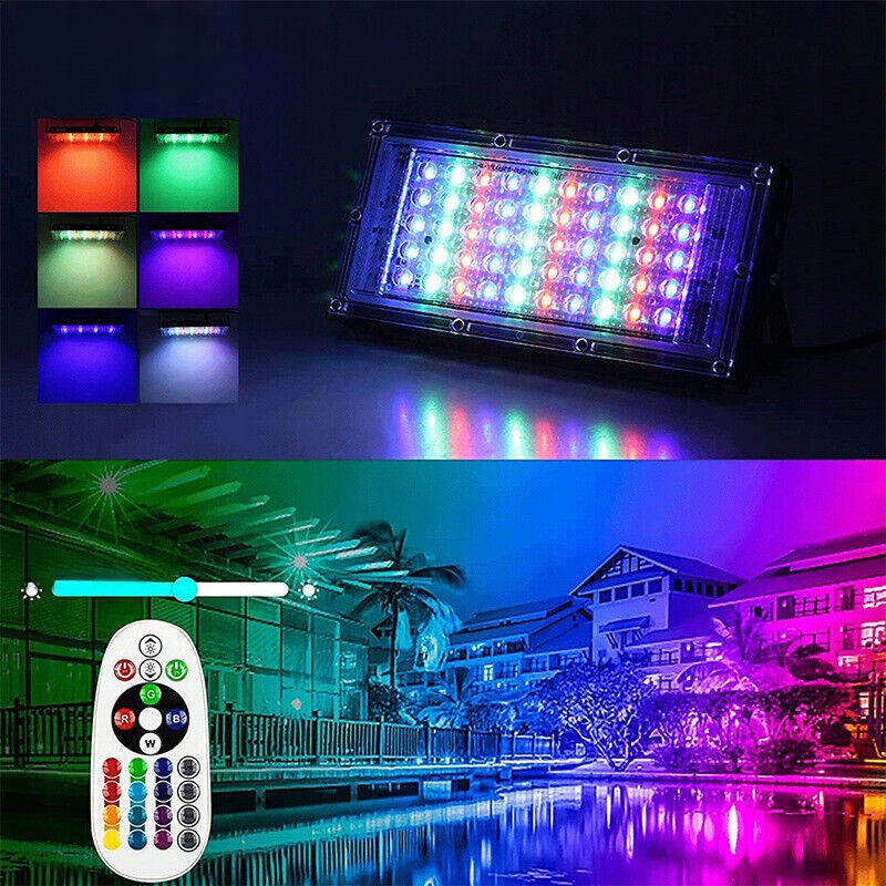 HALOGEN REFLEKTOR NAŚWIETLACZ LED RGB 16 KOLORY LAMPA IMPREZOWY ZEWNĘTRZNY Model HALOGEN NAŚWIETLACZ