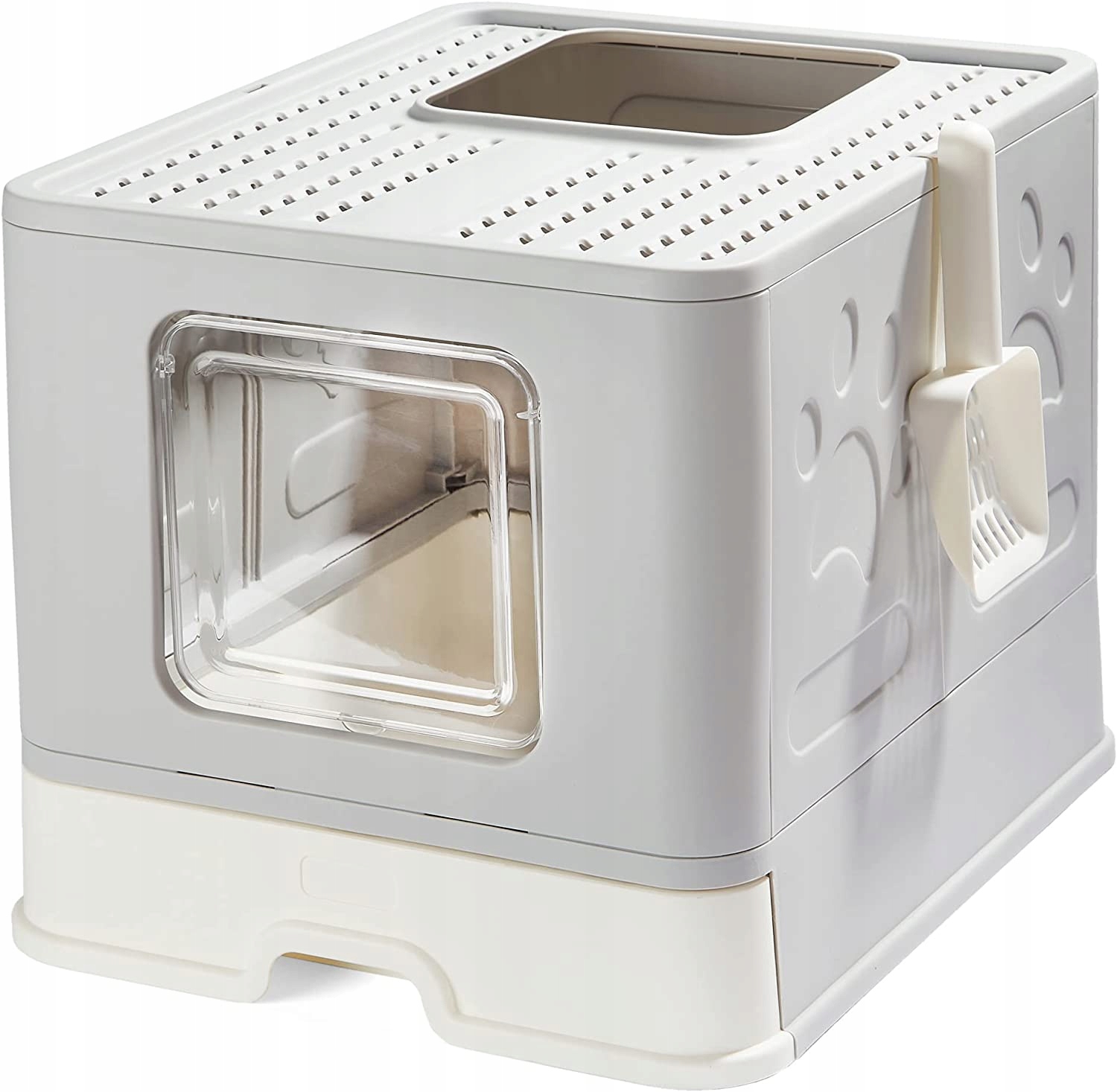 Levně Skládací kočičí toaleta s víkem Suhaco 51x41x38 cm Popis