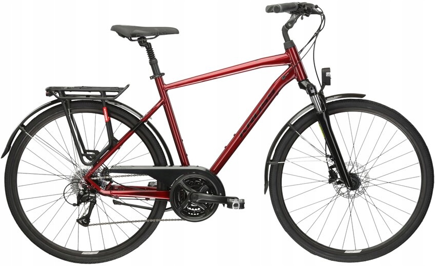 Rower trekkingowy męski Kross Trans 4.0 28 XL(23") rubinowy/czarny połysk