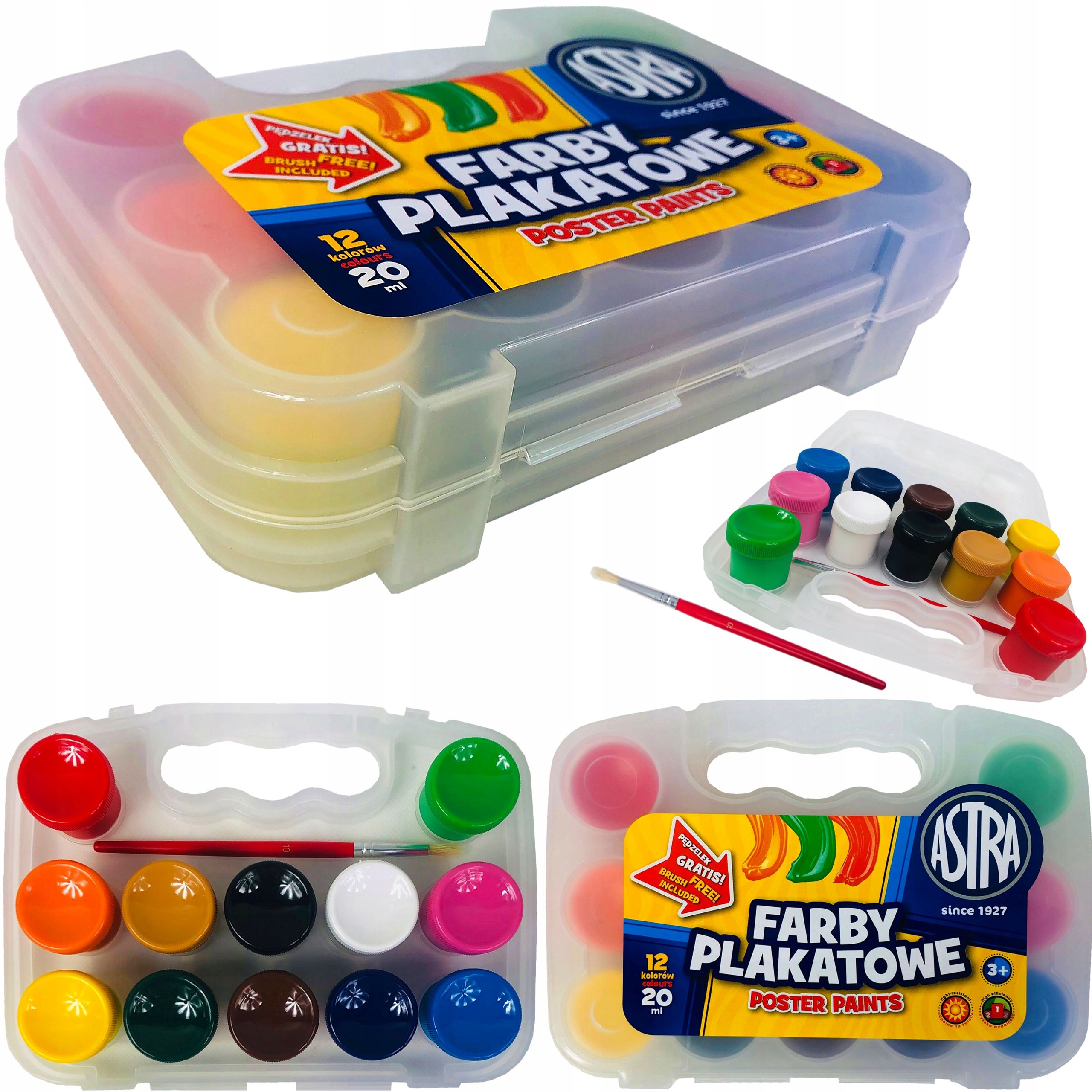 

Farby Plakatowe Szkolne Astra 12 Kol 20ml Walizka
