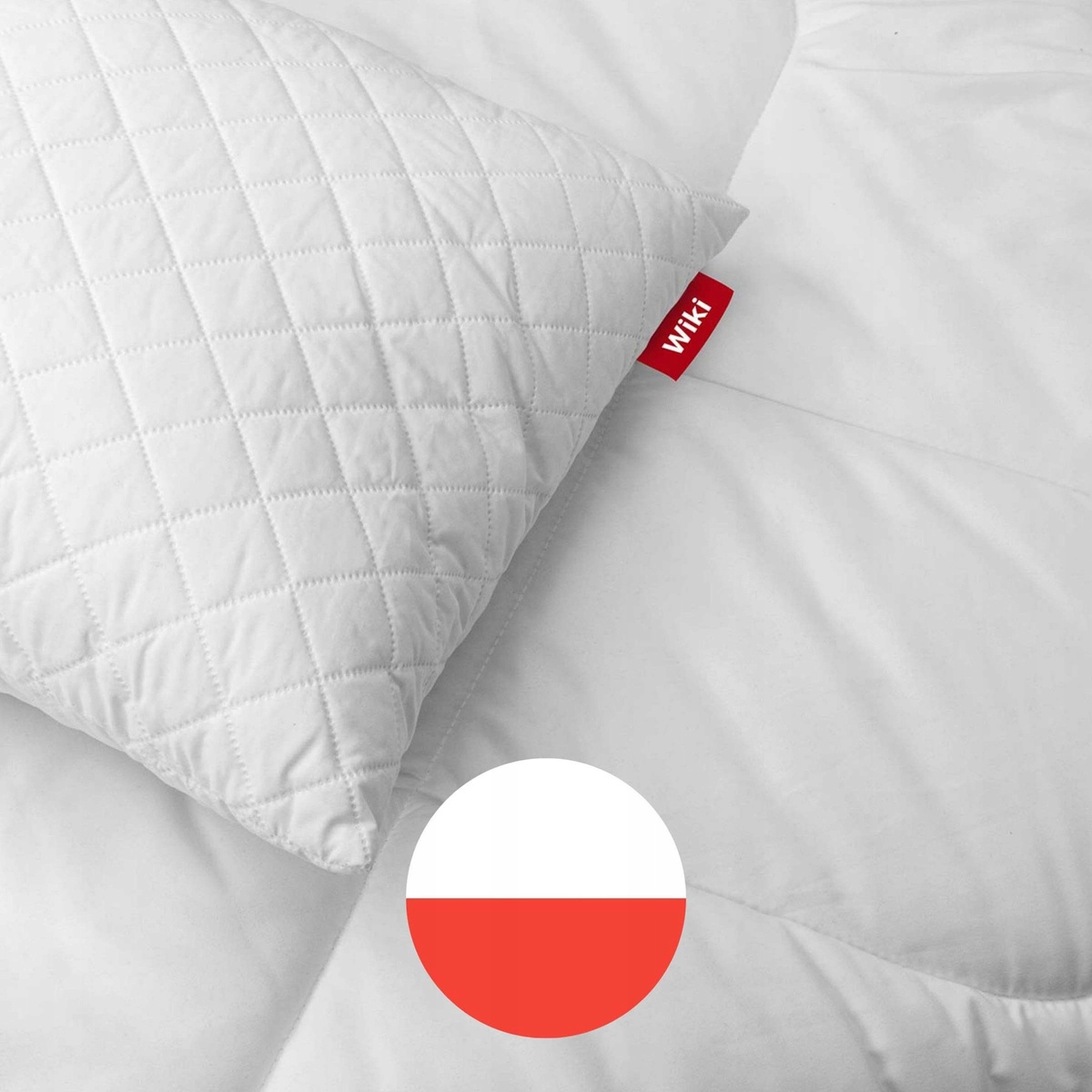 Poduszka do Spania Pikowana z Suwakiem Antyalergiczna WIKI 70x80 Kolor biały