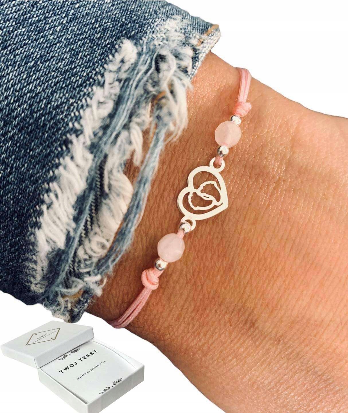 dla przyszłej mamy, na baby shower bransoletka Stópki Srebro