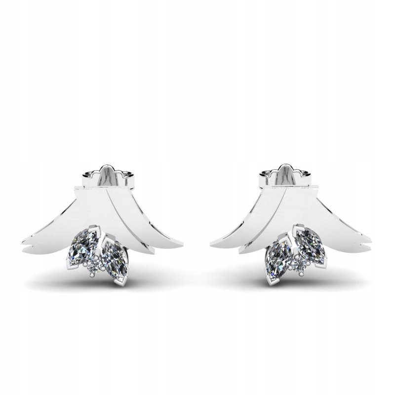 

Kolczyki Z Białego Złota Błyszczące Z Cyrkoniami