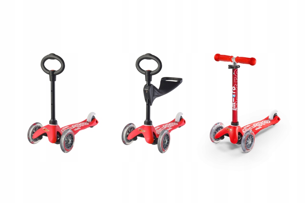 Micro - Hulajnoga dla dzieci Mini 3w1 Deluxe Red Hamulec tak