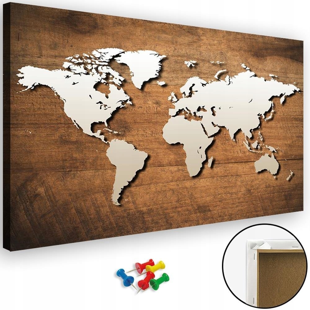 Карта мира на пробковой доске