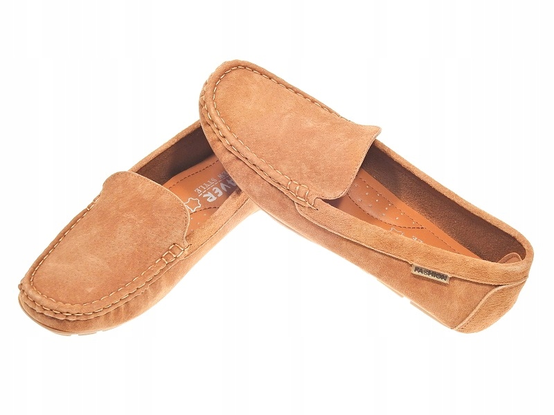 SKÓRZANE MOKASYNY PÓŁBUTY LM03-4 Camel r.39 Kod producenta LM03-4