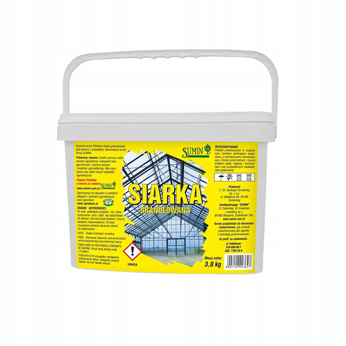

Siarka Granulowana 3kg Sumin