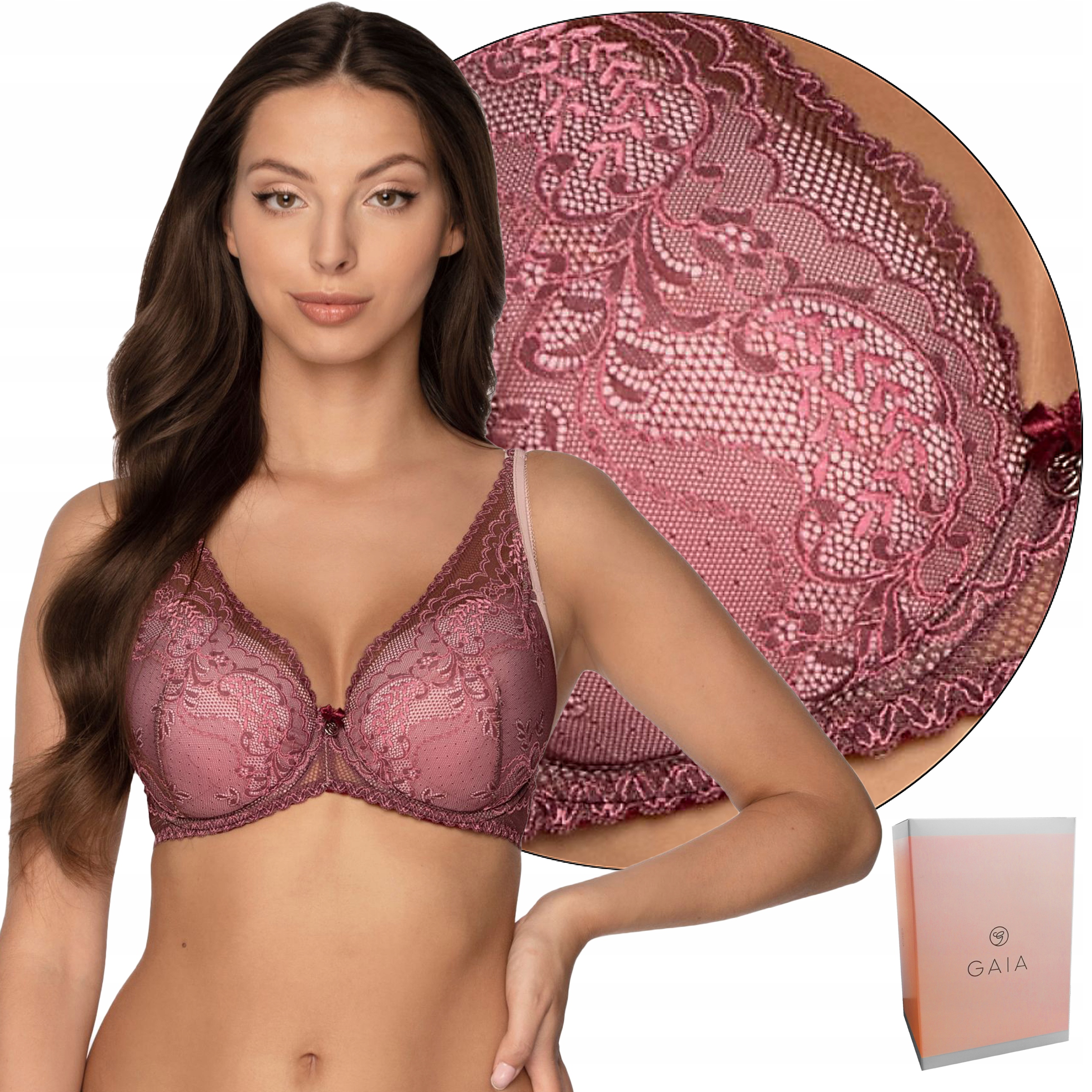 

Gaia 1183 Irene Biustonosz Push-Up bordowy, 75C