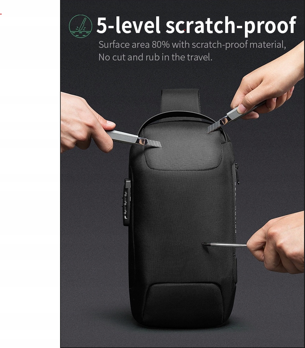 Antykradzieżowy PLECAK TORBA na JEDNO ramię TSA Rodzaj sportowy