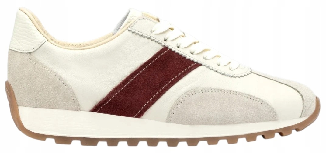 Dámské Krémové Sportovní Boty S Vínovým Pruhem, Stylové Ryłko 39