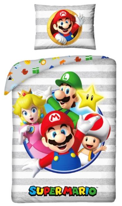 Pościel Mario Luigi Princess Peach Toad Pościel Mario 140x200