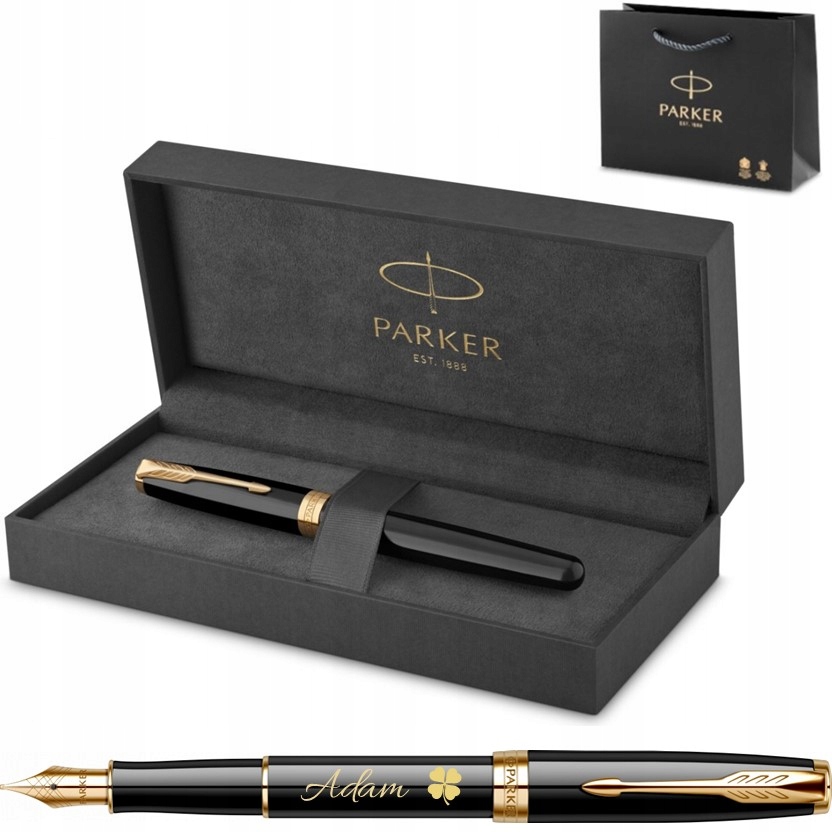 Pióro Wieczne Parker Sonnet Czarna Laka Gt Złocenia z Grawerem