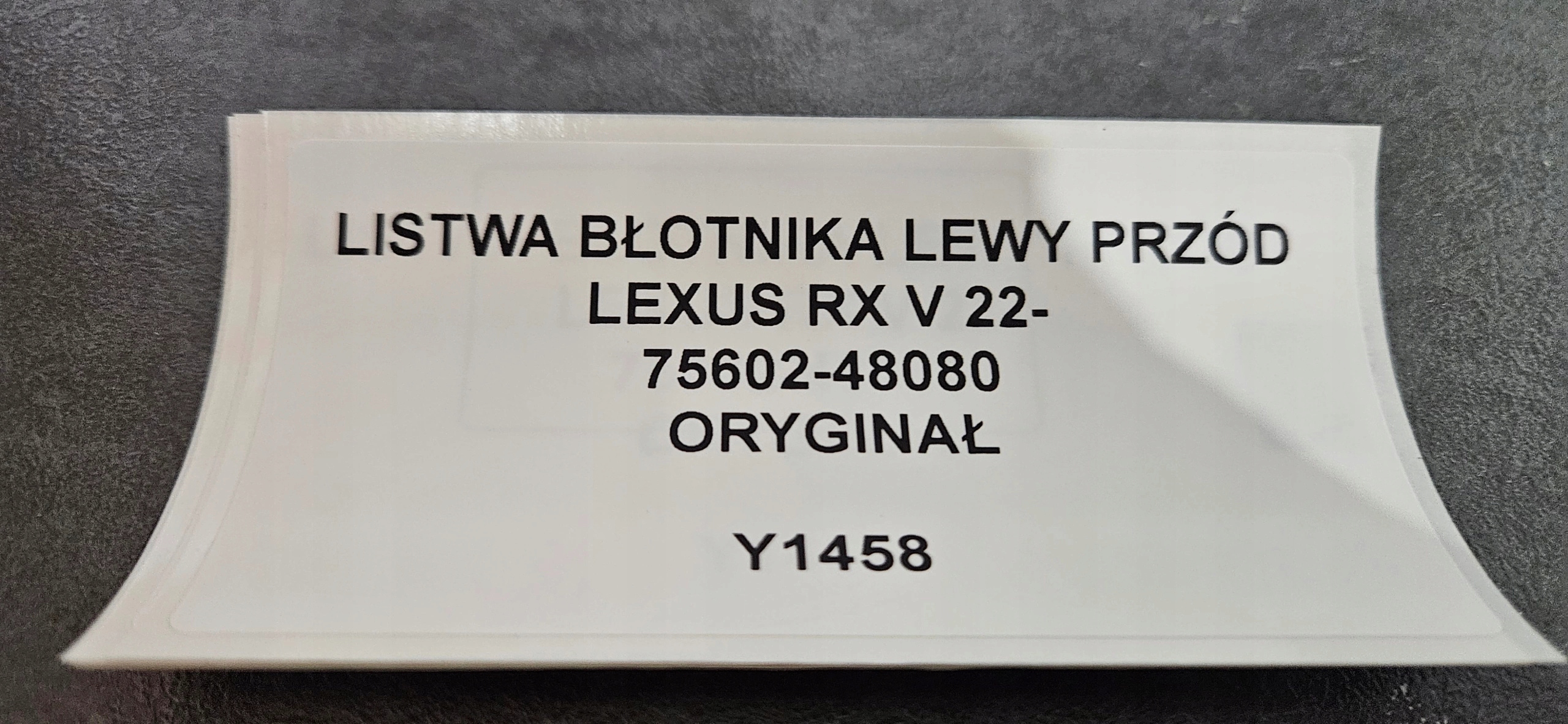 lišta blatníku levý předek LEXUS RX V 22- originál 75602-48080