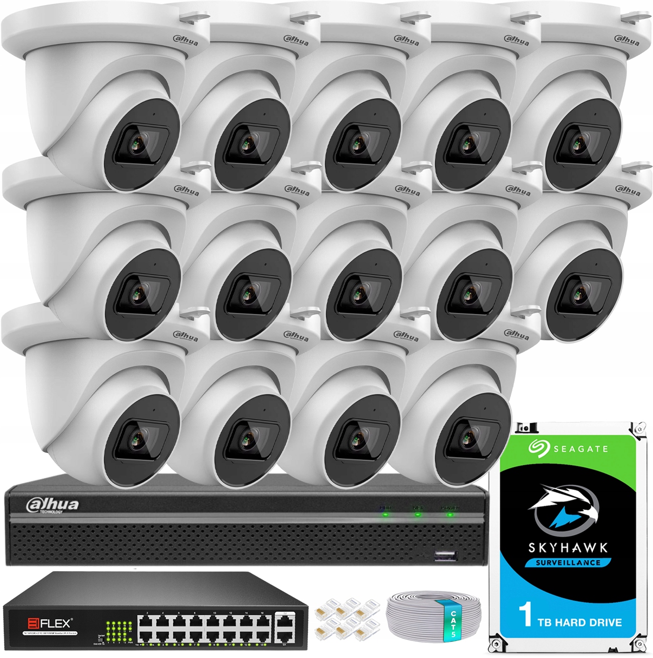 Sada Ip monitorovania Dahua 14X Kamera IPC-HDW2441TM-S-0280B 4MPx Starlight