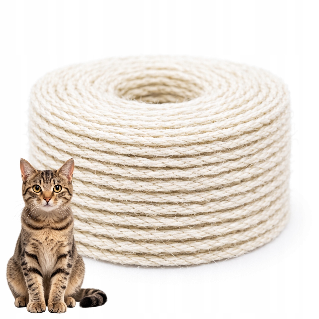 Sisalové lano 8 mm 200 m přírodní Eko silná šňůra na škrabadlo