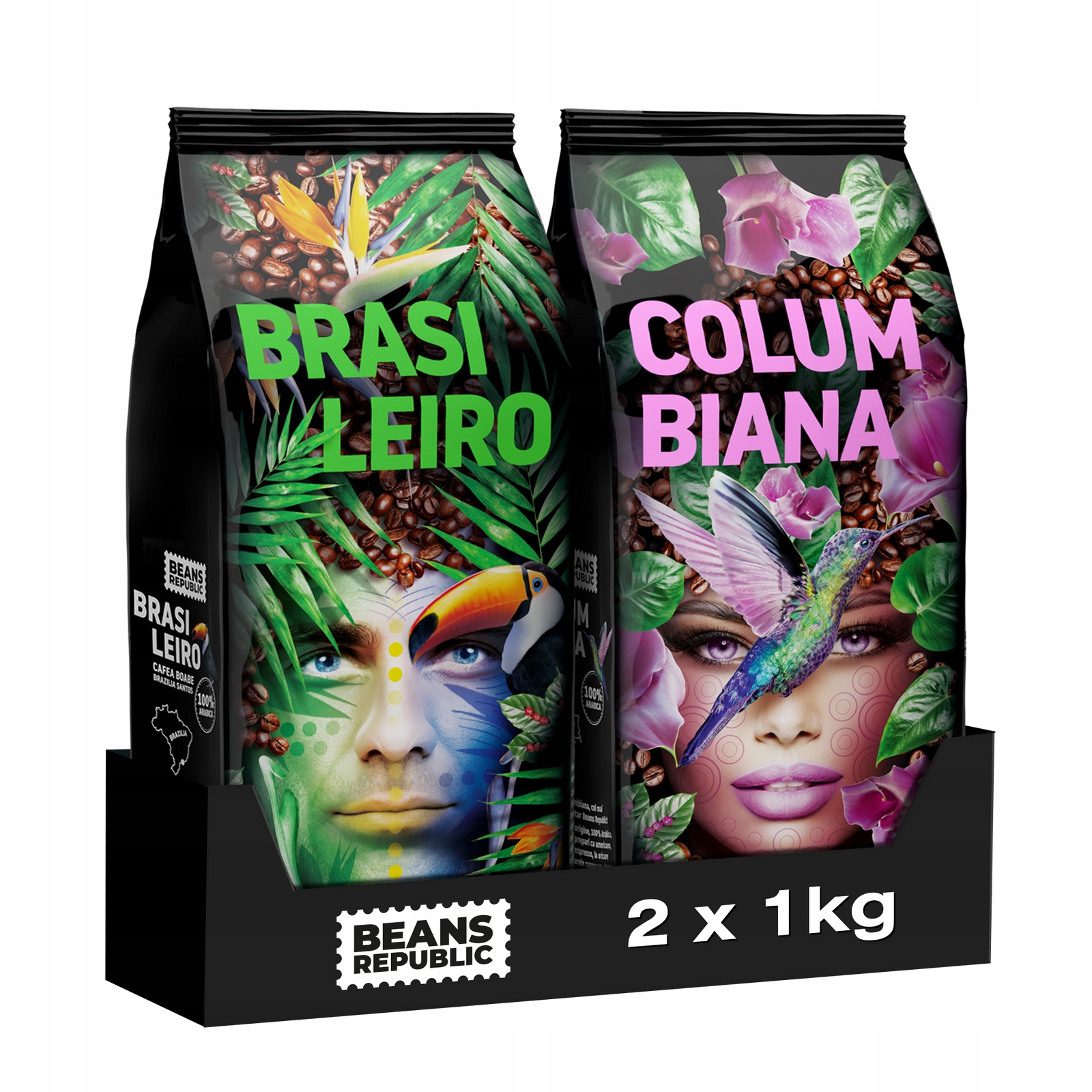 Levně Káva zrnková 1 kg Beans Republic Brasileiro 100% Arabica Columbiana 1 kg