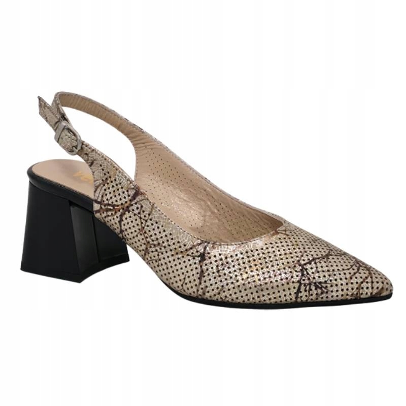 Verano 335.551 zlaté sandály, perforovaná kůže, velikost vel., stabilní podpatek Kochland