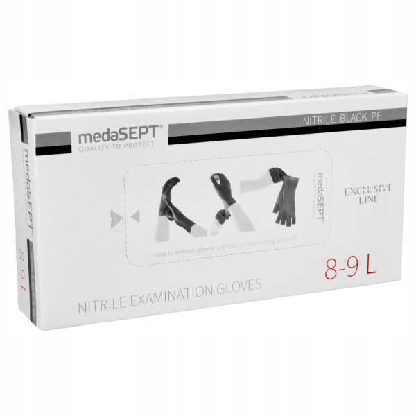 

Rękawice Rękawiczki Nitrylowe Czarne 100 L