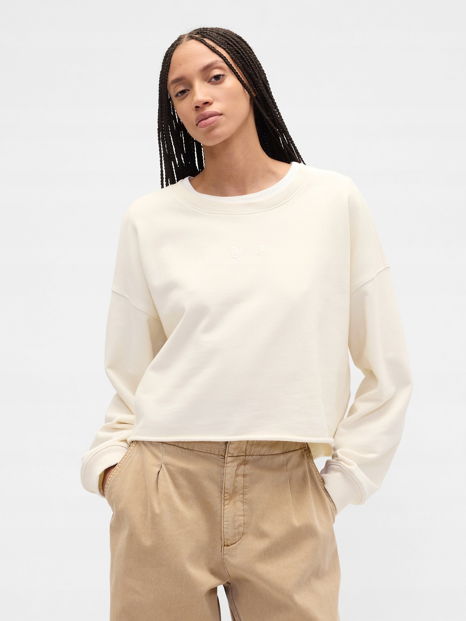 Gap Oversize crop mikina Heavyweight