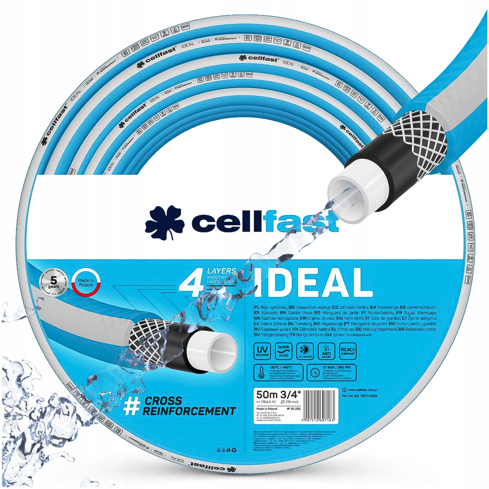 Wąż Ogrodowy Do Podlewania Cellfast Odporny Uv Elastyczny Mocny 3/4" 50M