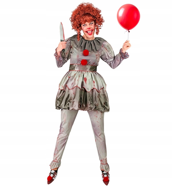 Kostým Žena Paní Klaunová Vražedná Klaunička Převlek Halloween S