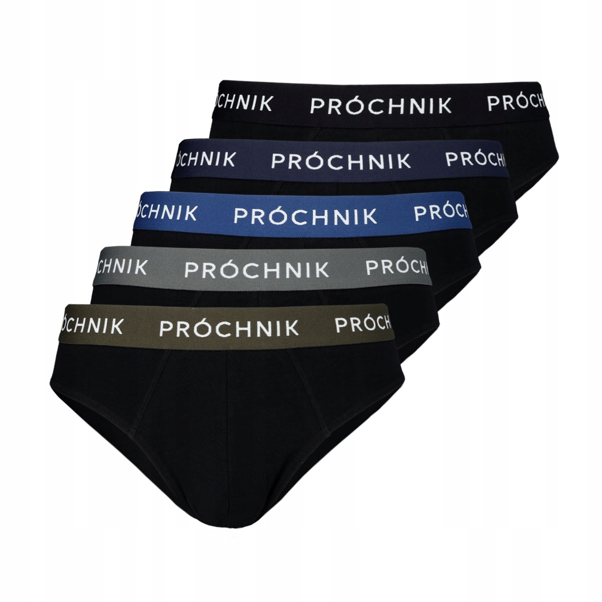 Slipy Męskie Bawełniane Majtki Czarne 5-pak Próchnik PM3 3XL