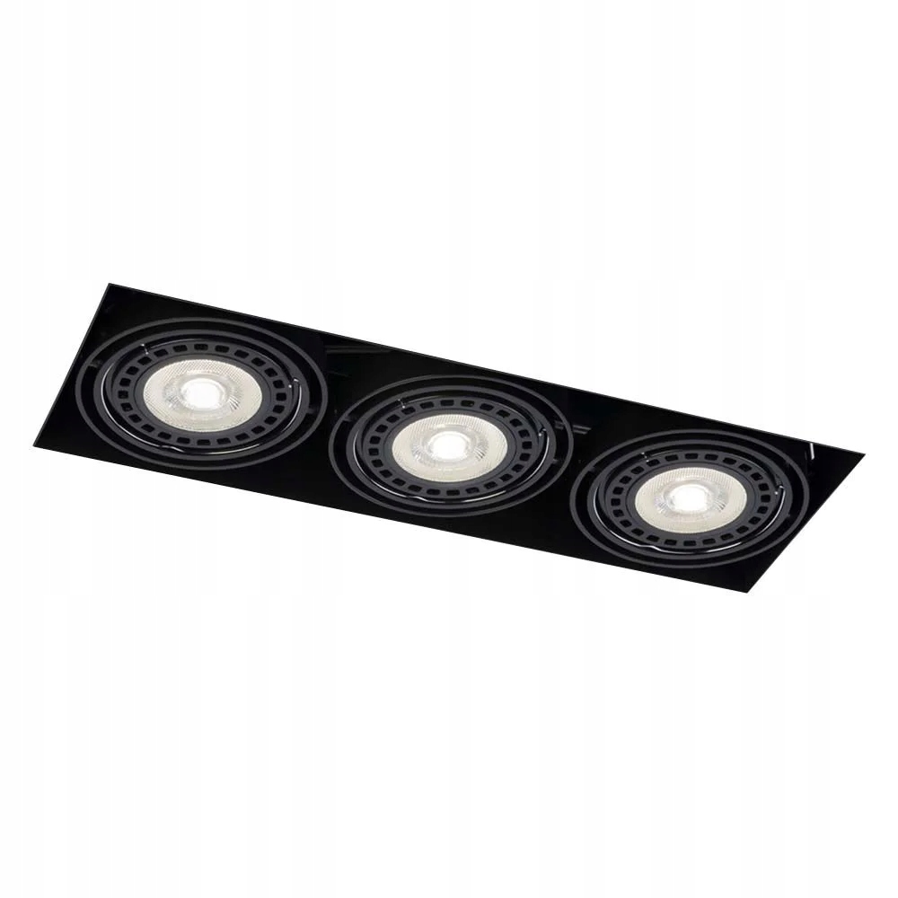 Lampa podomietková nastaviteľná trojitá čierna obdĺžnikové očko Shilo