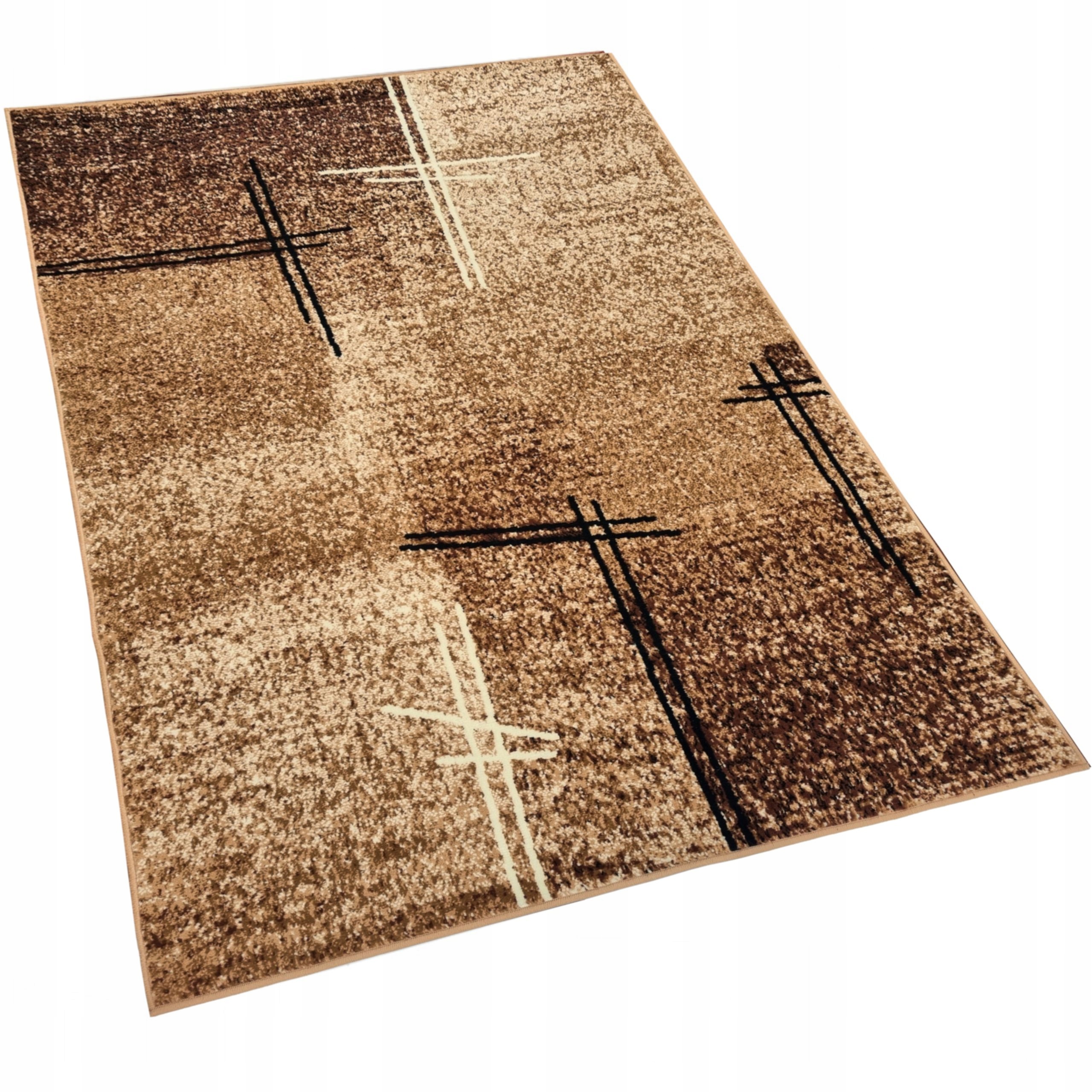 Dywan 160X220 Do Pokoju Solidny Obszyty Beżowy Praktyczny Bcf ~MIX Wzorów