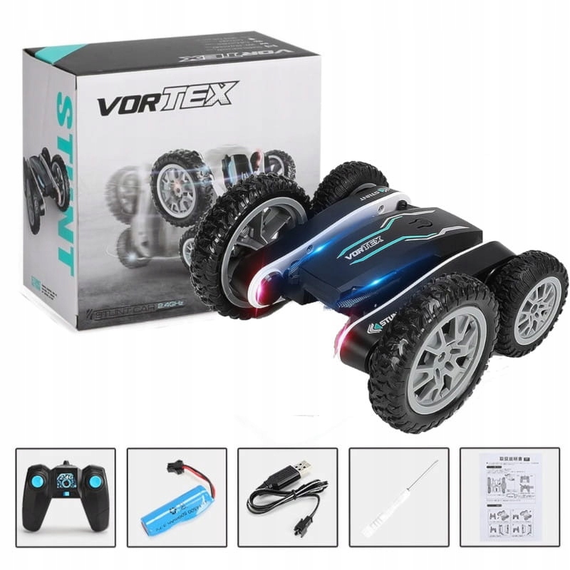 SAMOCHÓD ZDALNIE STAROWANY AUTO RC AKROBATA PILOT 360° 4X4 LED Wysokość produktu 8.5 cm