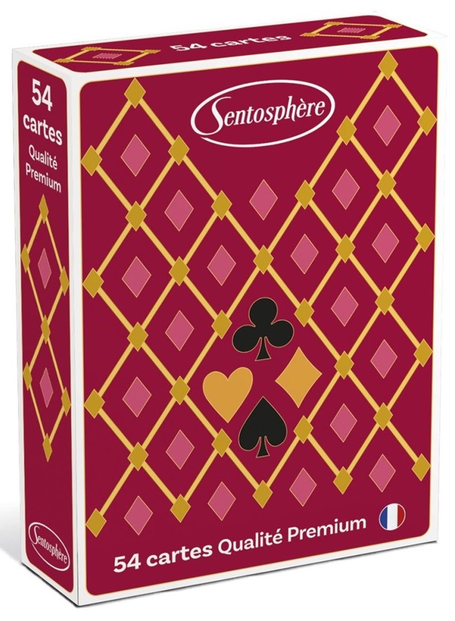 Karty do gry klasyczna talia 54 szt. czerwony rewers Sentosphere 8+