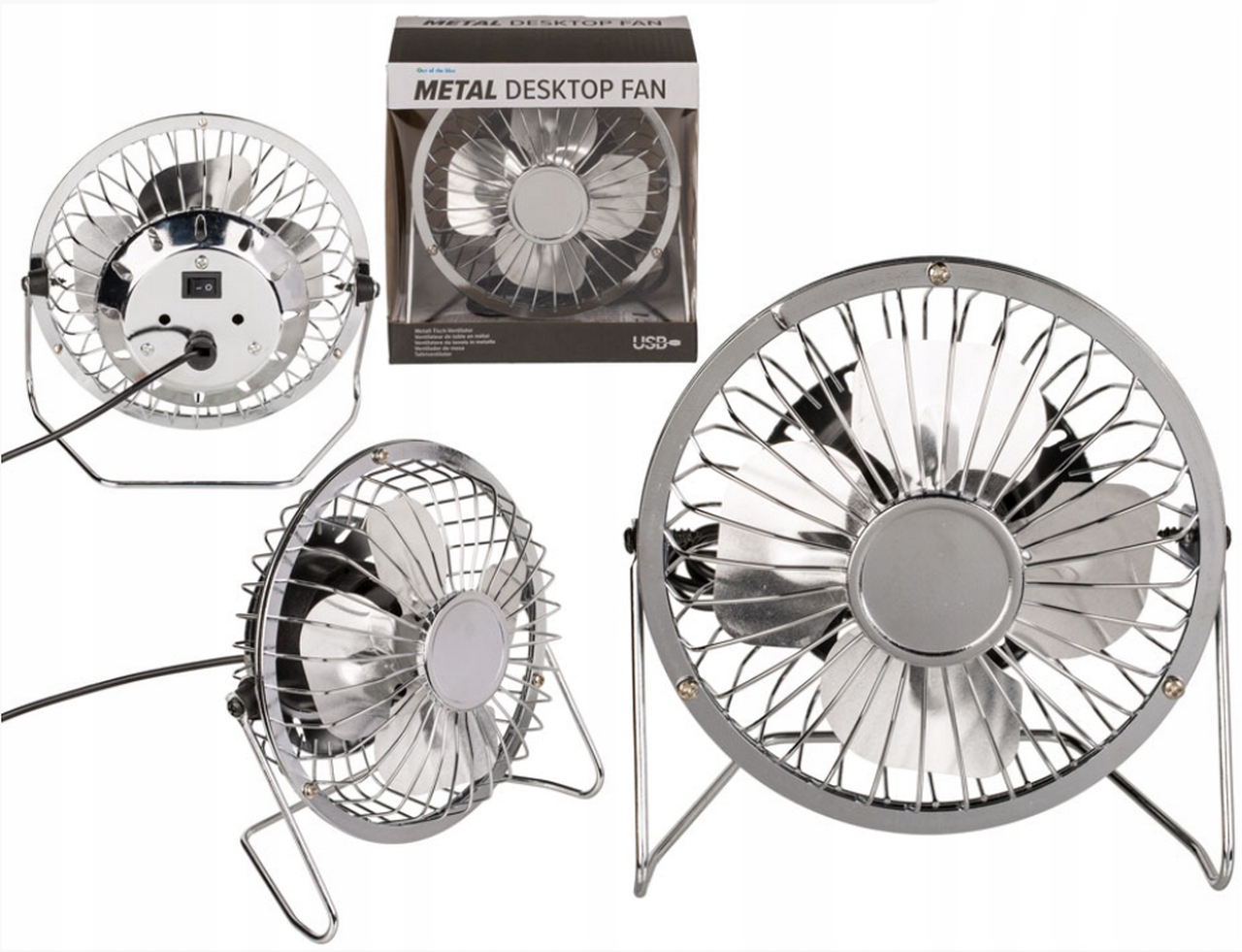 SOLIDNY CICHY WIATRAK WENTYLATOR BIURKOWY USB 15CM