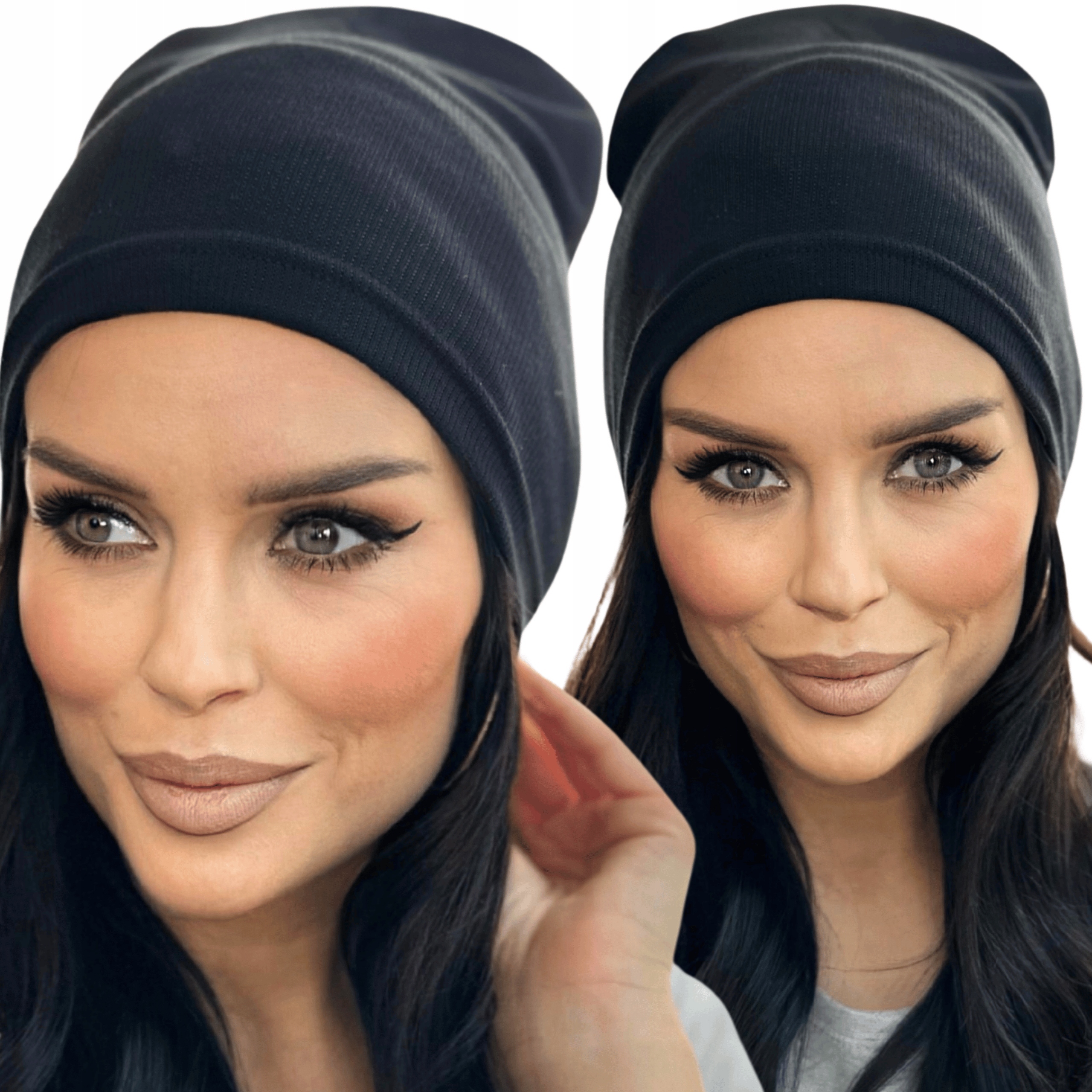 CZAPKA DAMSKA SMERFETKA BEANIE WIOSNA JESIEŃ BAWEŁNIANA POLSKA KOLORY 2860