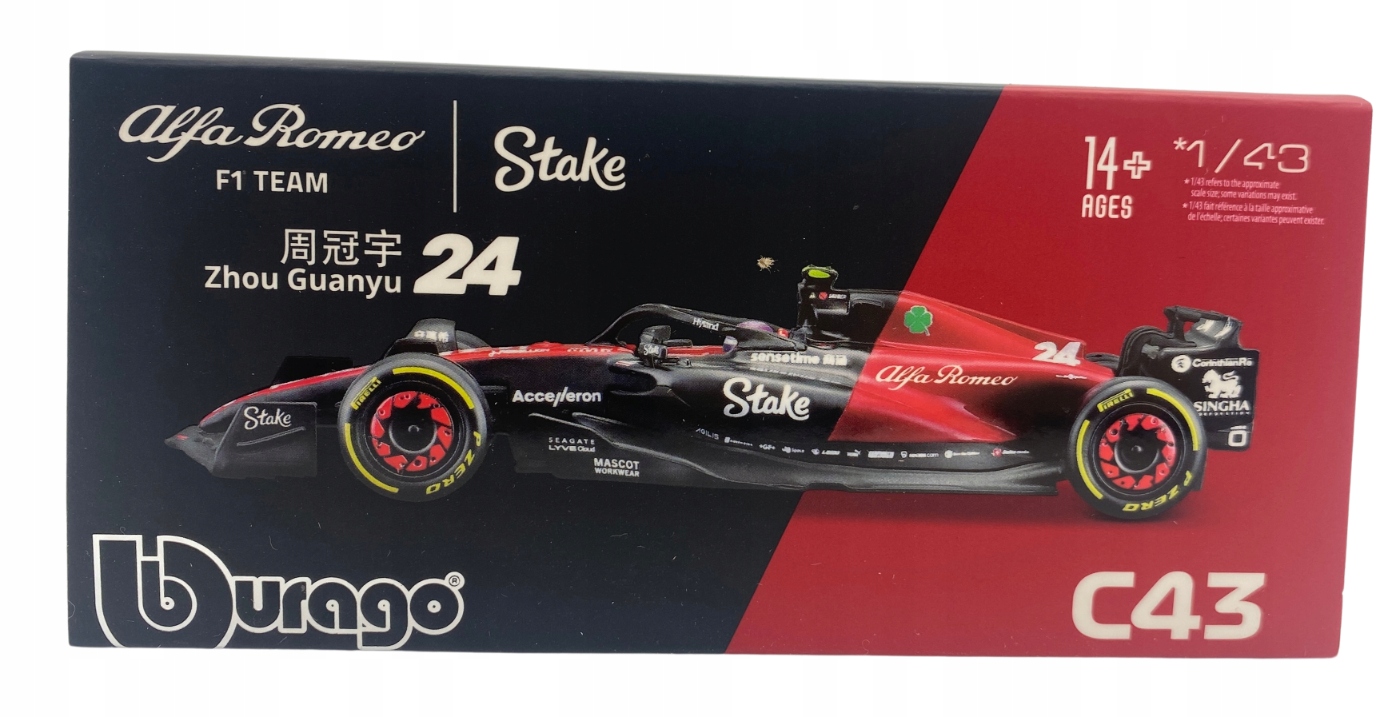 Alfa Romeo C43 F1 2023 Přilba Z.Guanyu BBurago 1:43