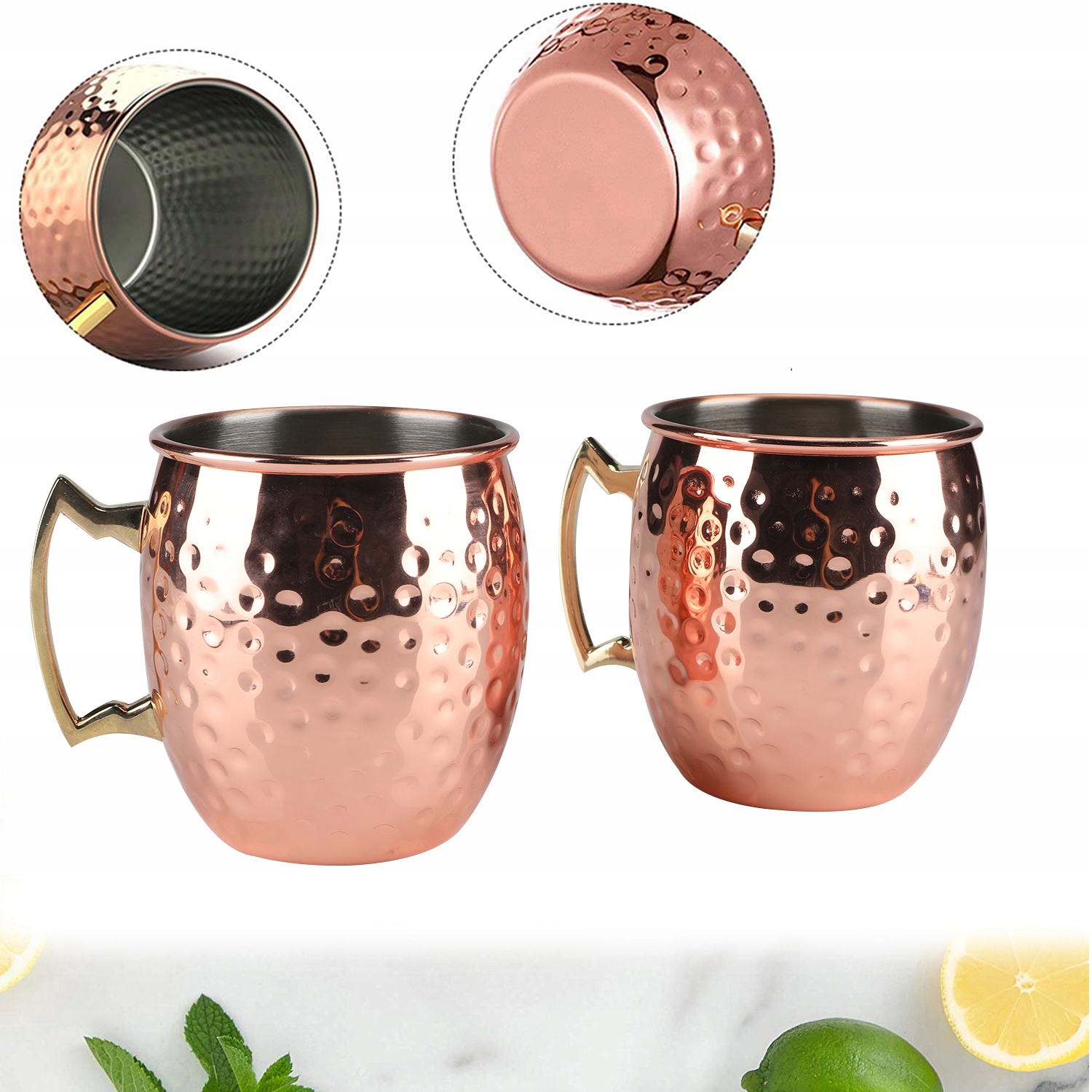 2 KUBKI MULE, KUBKI ODPOWIEDNIE DO ZIMNYCH NAPOJÓW