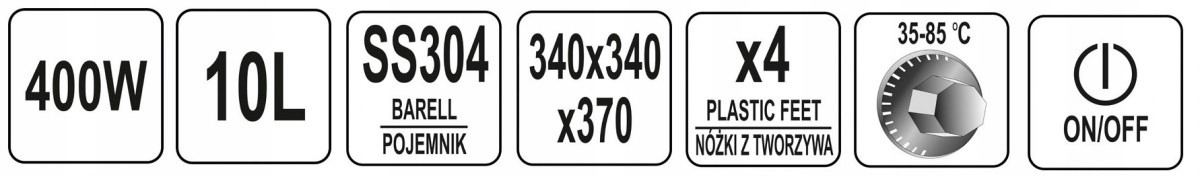 YATO GASTRO KOCIOŁEK PODGRZEWACZ BEMAR GAR ELEKTRYCZNY DO ZUP 9L EAN (GTIN) 0724833659678