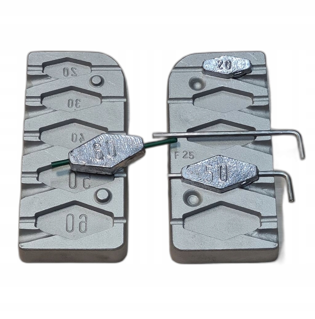 Forma do odlewania ciężarków przelotowych 20 30 40 50 60 g (F-25)