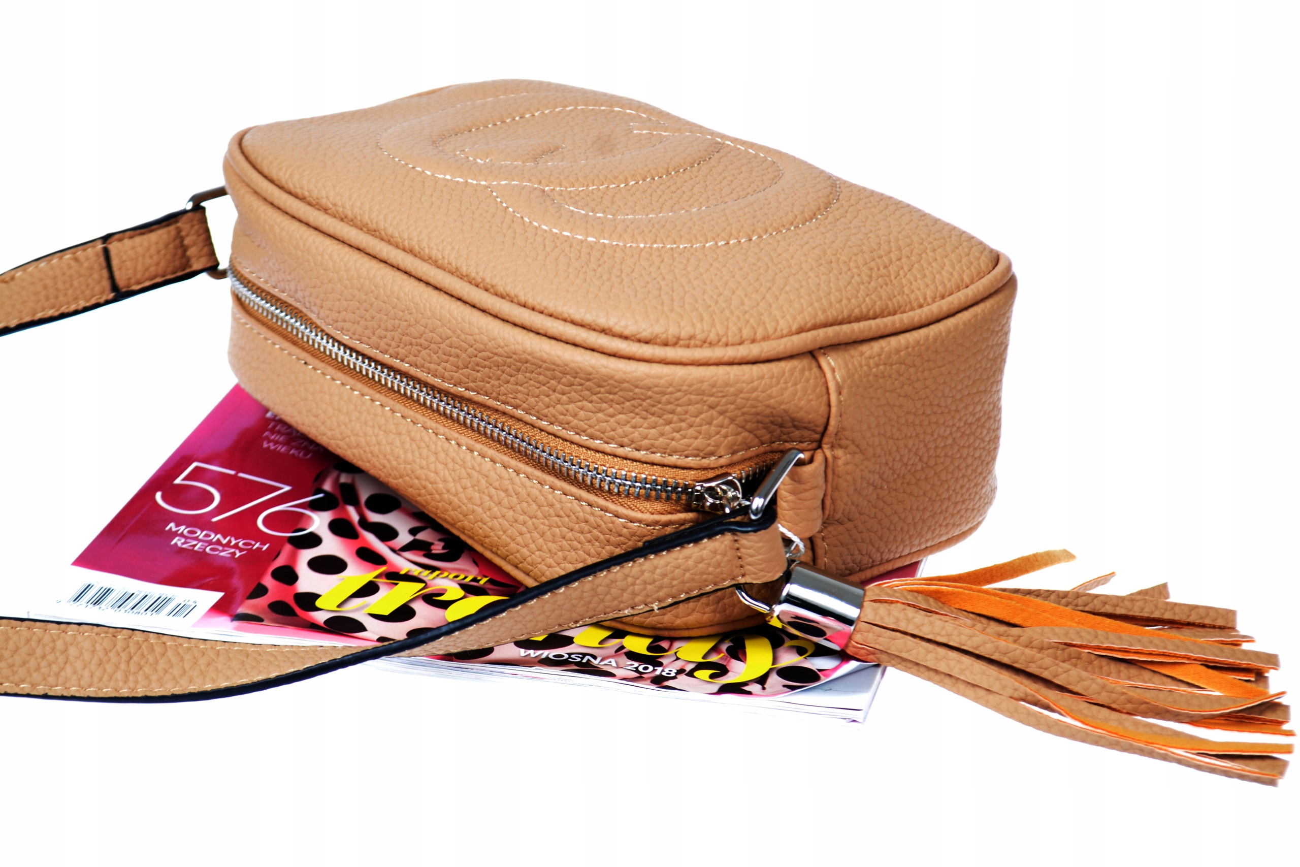 Torebka damska LISTONOSZKA BEŻOWA Odcień karmelowy