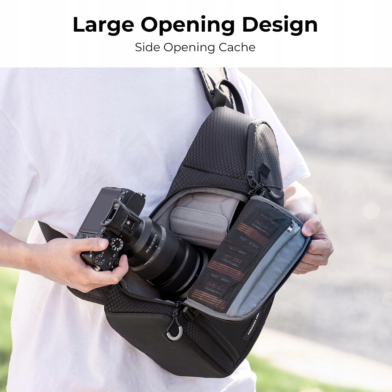 K&F KONZEPT Torba Na Aparat Crossbody Na Ramię DSLR Do Fotografii — miniatura 4