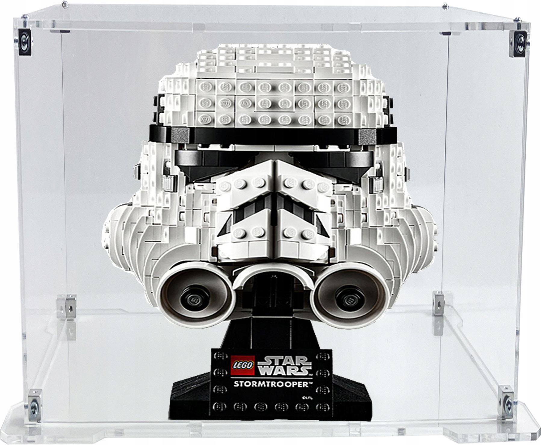 Vitrína s podstavcem Drewlandia pro stavebnici Lego 75276 Helma stormtroopera